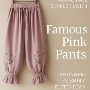 Boho Balloon Pants PDF Pattern • Oversized Harem Trousers  • Women’s Tie Hem Bloomers • Loose