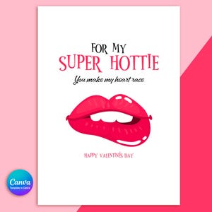 Sexy Valentinstag Einladung Vorlage | Bearbeitbare Canva Vorlage | Für My Super Hottie | Spaß & Einzigartige Digitale Karte