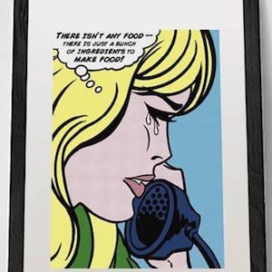 Pop art print, kitchen wall decor, now available on paper OR CANVAS