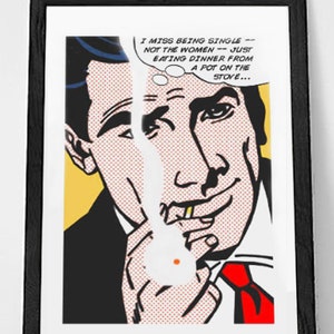 funny unique pop art print,  large poster, pop art poster, roy lichtenstein style, comic art