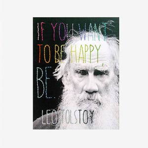 Art Print Tolstoy Quote Embroidered on Photo
