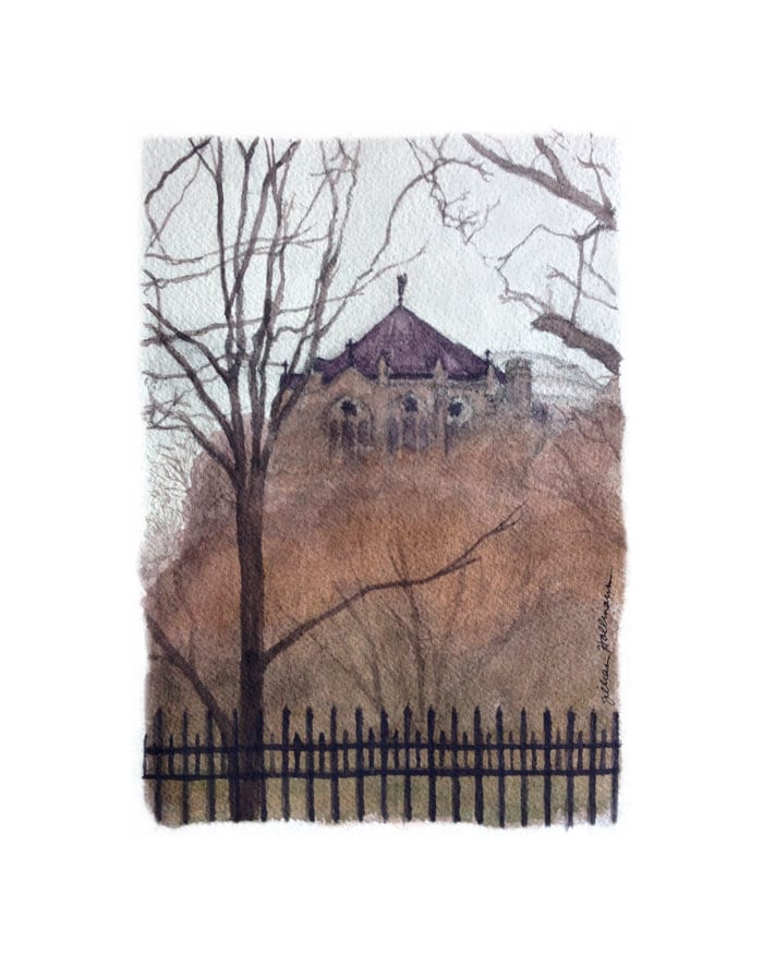 Art Print Cathetral of St. John the Divine Watercolor of Harlem NYC