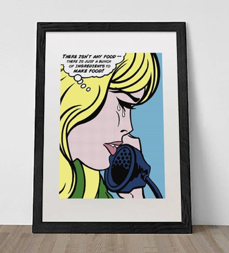 Pop art print, kitchen wall decor, now available on paper OR CANVAS image 1