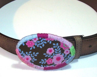 Belt with Unique Embroidered Buckle