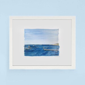Art Print Seascape Fire Island Swimmers in the Bay