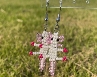 Pink Axolotl Earrings