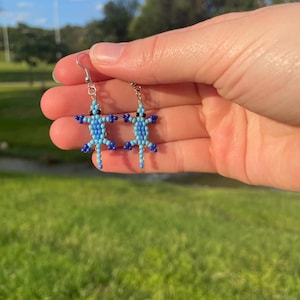 Blue Lizard Earrings