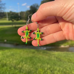 Green Lizard Earrings