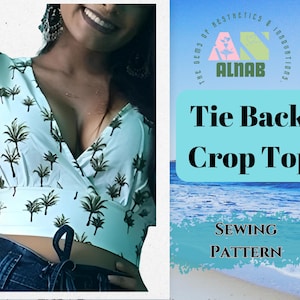 Top Sewing Pattern | Sizes US 8-18 | Open Back Crop Top | Instant Download PDF | Women Summer Blouse | Ruffled Top Pattern | Backless Top |