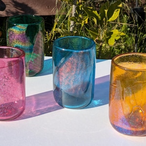 Hand blown drinking glass