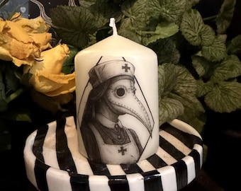 Plague nurse Candle | Gothic Candle | Spooky Decor | Dark Aesthetic | Halloween Decor | Handmade Gift