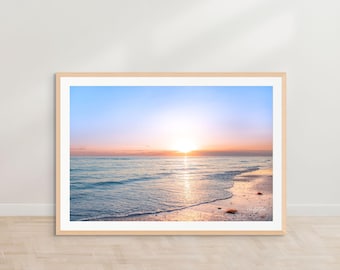 Sunset Beach Digital Download | Ocean Wall Art Printable | Coastal Sunset Photography | Beach House Decor | Instant Download