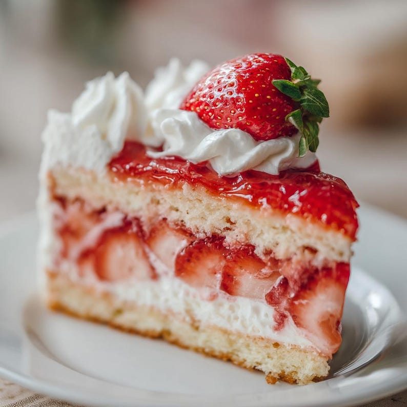 Strawberry Whipped Cream Layer Cake Recipe | Easy Homemade Dessert With ...