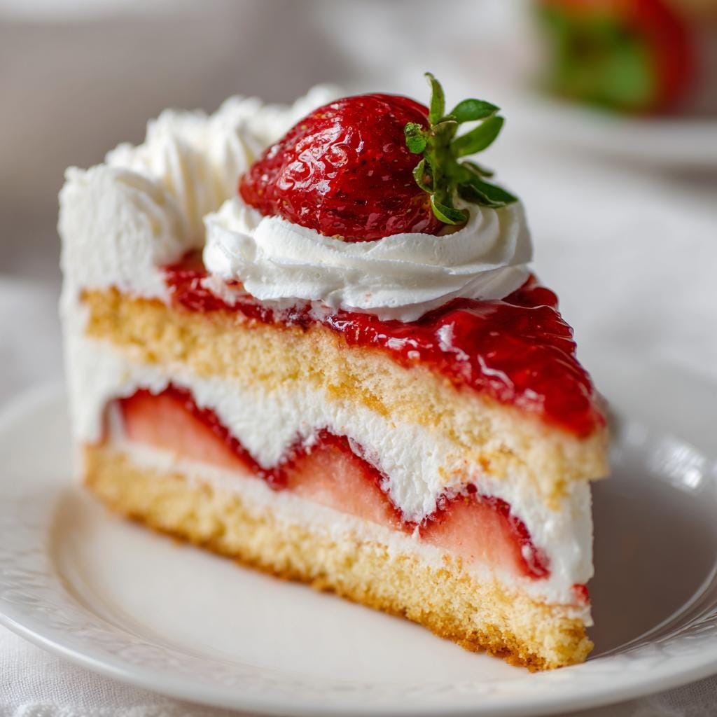 Strawberry Whipped Cream Layer Cake Recipe | Easy Homemade Dessert With ...