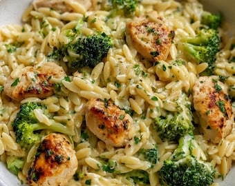 BEST RECIPE For Creamy Chicken Orzo with Broccoli,EasyDinner,ComfortFood