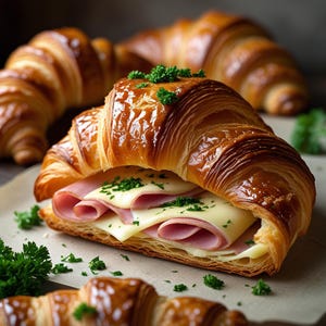 MIGLIORE RICETTA per croissant al formaggio cotti al forno con ripieno saporito Scarica la ricetta.
