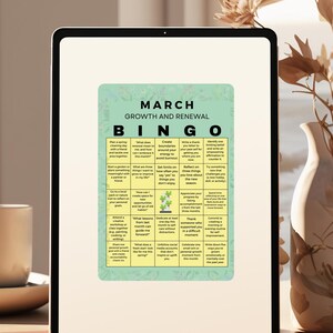 Modèle de carte de bingo-test de mars, carte imprimable de bingo-test de 2025, téléchargement immédiat, objectifs de nouvelle année, panneau de vision, carte de téléchargement numérique, carte de mars