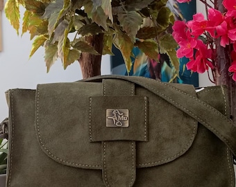 genuine suede leather shoulder bag