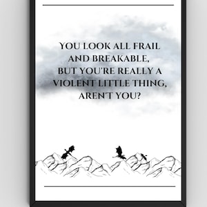 Fourth Wing Book Quote Wall Art Print Digital Download Bookish Gift