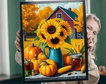 Sonnenblume Puzzle: Goldene Herbst Motive