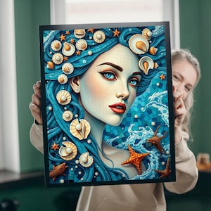 Oceanic Goddess Mosaic Puzzle: Nautical Jigsaw Puzzle (110-1014 Piece)