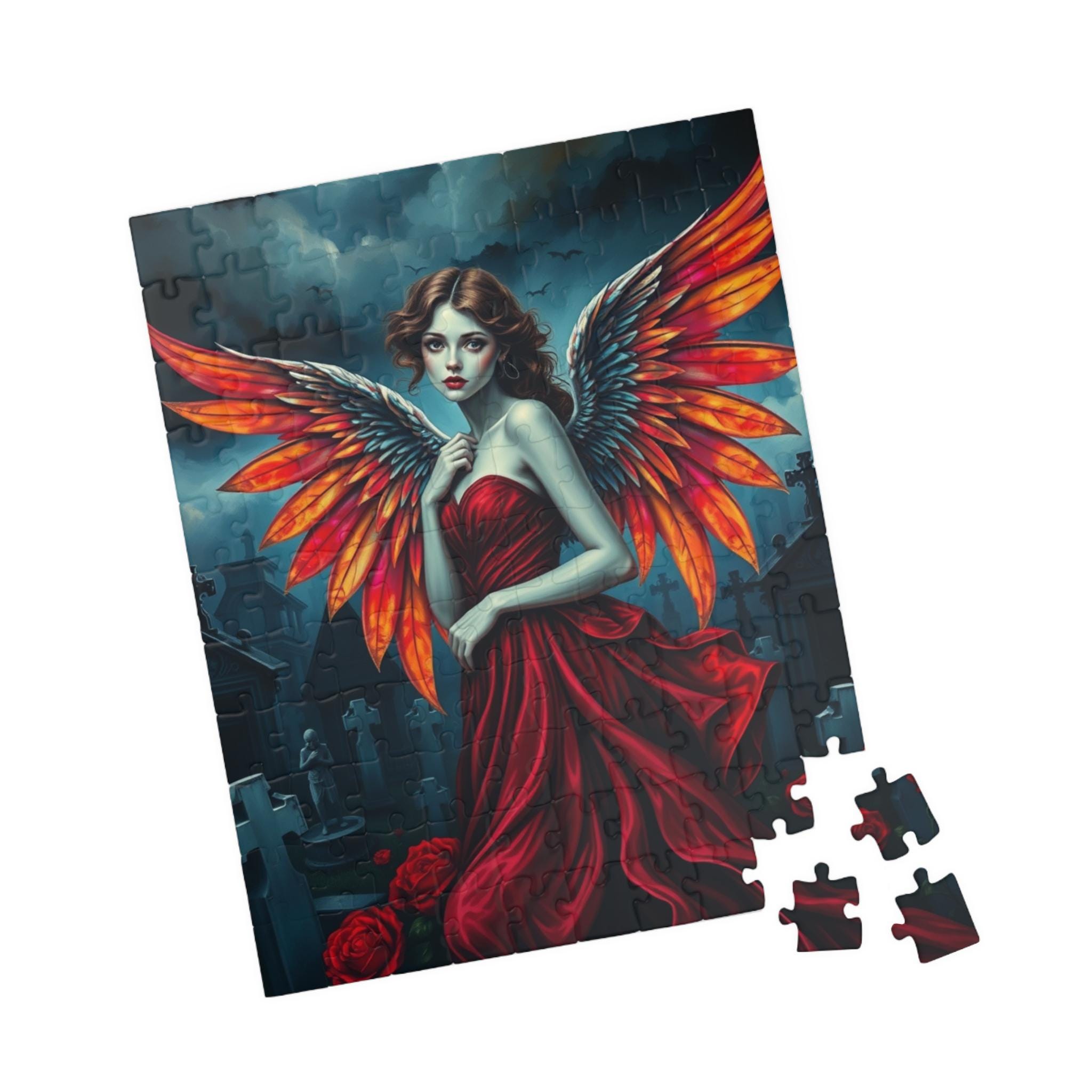 Dark Fantasy Angel Jigsaw Puzzle: Gothic Celestial Art - Etsy