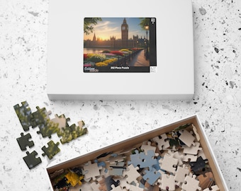 ロンドン ビッグベン ジグソーパズル: 日の出とテムズ川の眺め - Etsy 日本