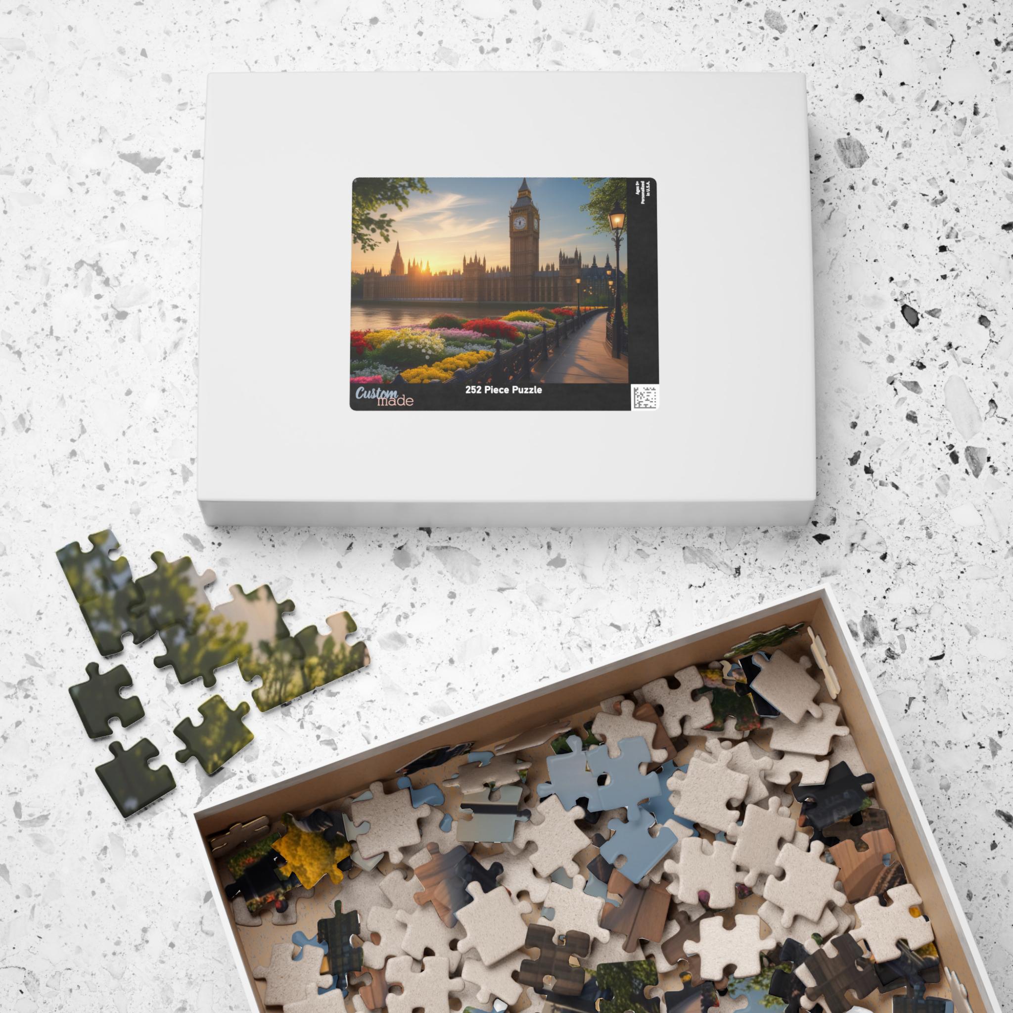 ロンドン ビッグベン ジグソーパズル: 日の出とテムズ川の眺め - Etsy 日本