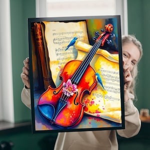 Violin Music Sheets Jigsaw Puzzle - Vintage Style Art, Gift for Musician, Music Teacher & Violin Lover, Brain Teaser, Fun Family Game Night