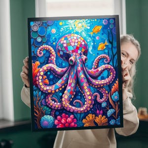 Mosaic Octopus Puzzle: Vibrant Ocean Jigsaw Game for Adults & Teens