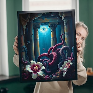 Mystical Octopus Puzzle Art: Nautical Ocean Challenge