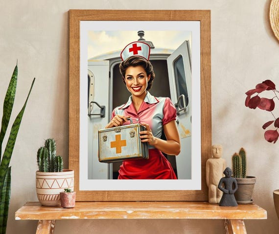 Vintage Nurse Jigsaw Puzzle: Retro Medical Art, Family Fun - Etsy