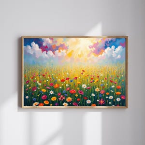 Colorful Flower Field Puzzle Beautiful Floral Jigsaw, Family Fun Home Entertainment Mindfulness Activity Gift for Nature Lover Brain Teaser