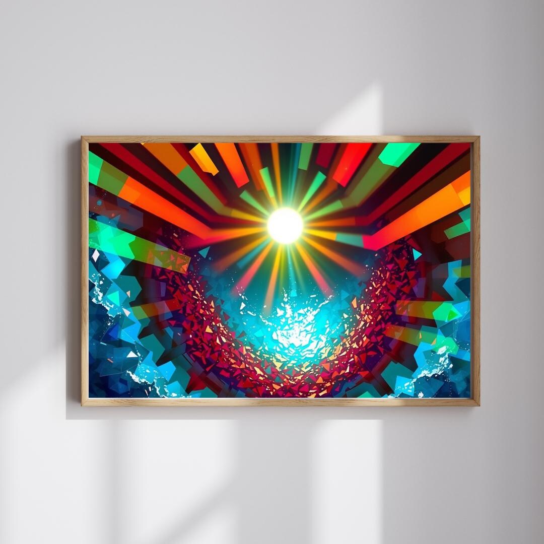 Abstract Rising Sun Jigsaw Puzzle: Modern Art Brain Teaser - Etsy