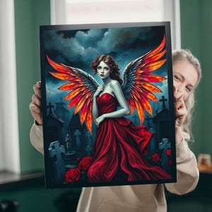 Dark Fantasy Angel Jigsaw Puzzle: Gothic Celestial Art