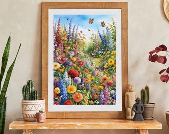 ワイルドフラワーガーデンジグソーパズル：1000ピース春夏アート