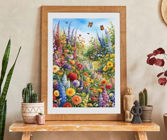 ワイルドフラワーガーデンジグソーパズル：1000ピース春夏アート