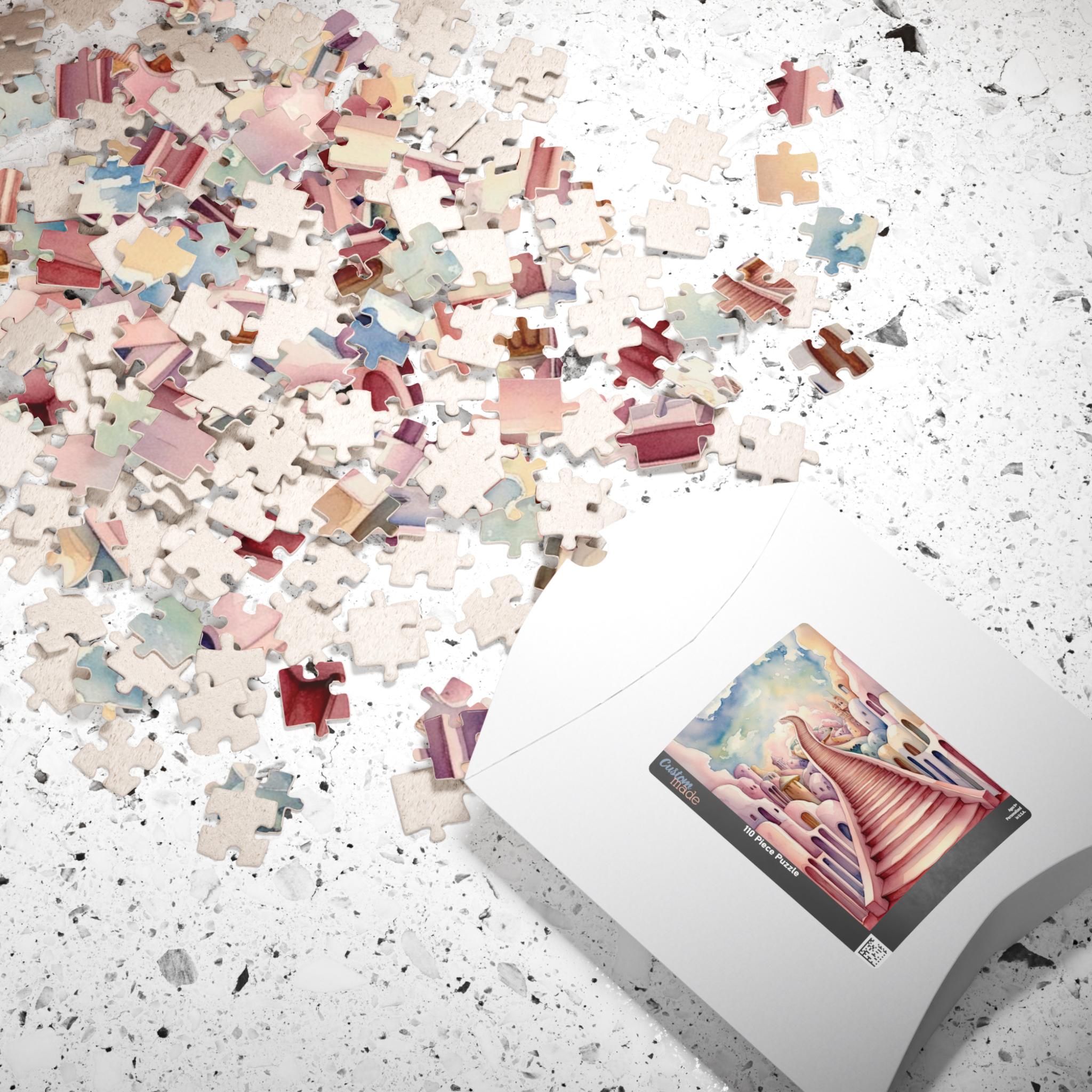 Distorted Puzzle Salvador Dalí Dreamy Staircase Puzzle: Distorted Architecture Brain ...