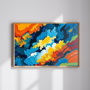Colorful Abstract Art Jigsaw Puzzle Game for Adult Relaxation Indoor Activity, Gift for Art Lovers, Unique Home Décor, Family Game Night