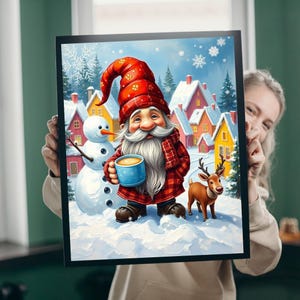 Winter Gnome Puzzle: Snowy Village Jigsaw Game