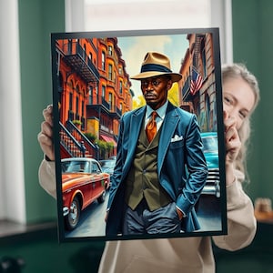 Vintage Style African American Art Jigsaw Puzzle: Elegant Street Scene