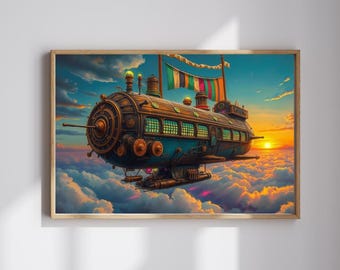 Steampunk Airship Jigsaw Puzzle: Fantasy Brain Teaser