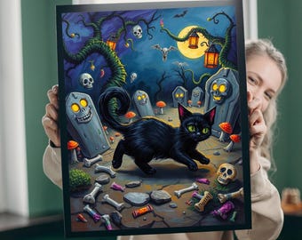 Spooky Cat Jigsaw Puzzle: Tailspin Grave Mischief - Halloween Family Fun