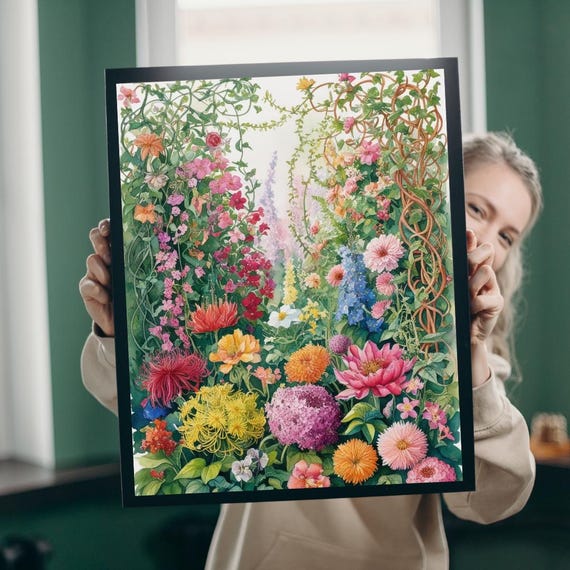 Wildflowers and Vines Jigsaw Puzzle: Botanical Garden Art - Etsy