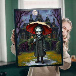 Spooky Gothic Puzzle, Victorian Orphan Illustration Jigsaw Game, Mysterious Halloween Gift, Fun Family Activity, 110 252 520 1014-piece