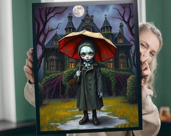 Spookachtige gotische puzzel: Victoriaanse weesillustratiepuzzel