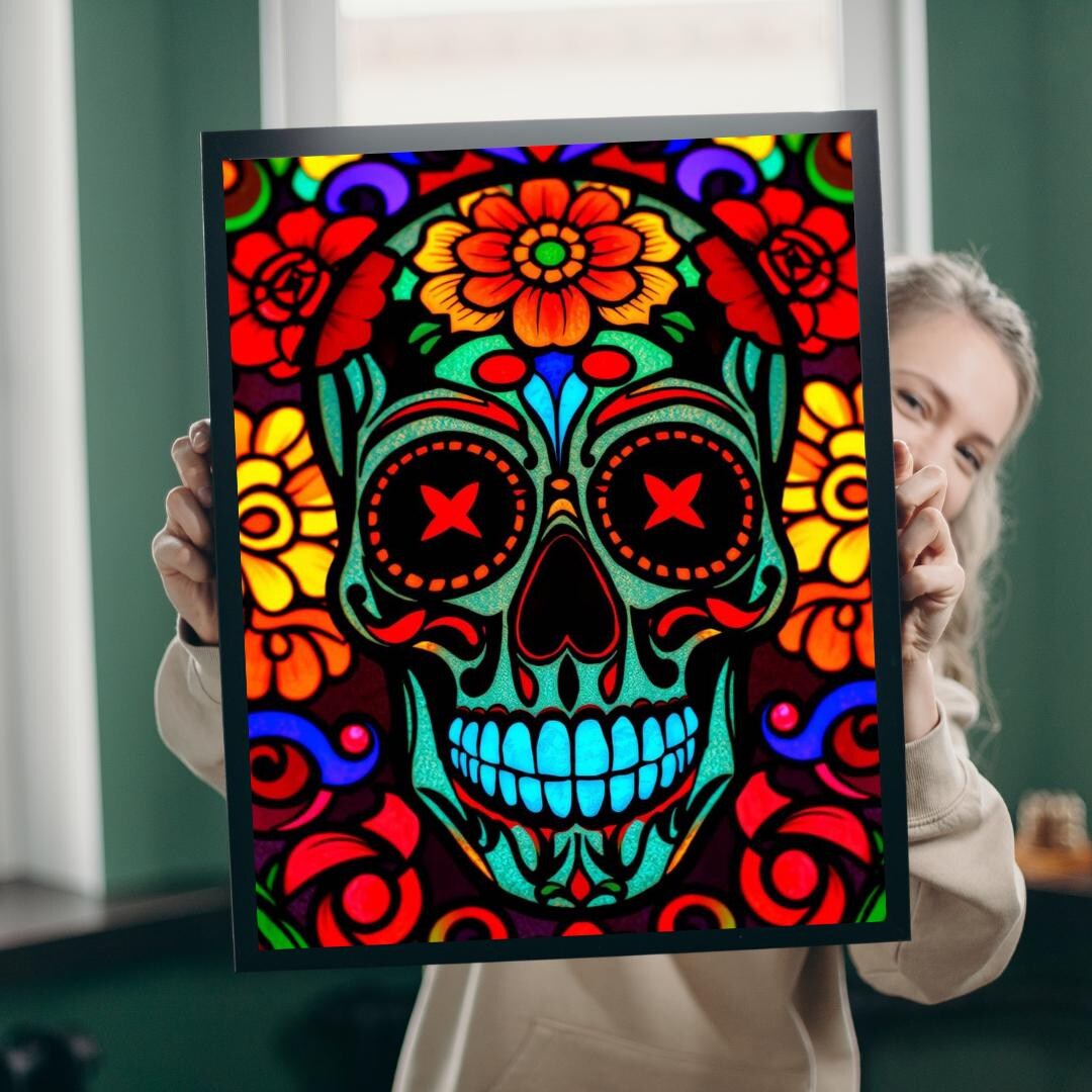 Colorful Skull Jigsaw Puzzle: Vibrant Artwork, Fun Activity - Etsy