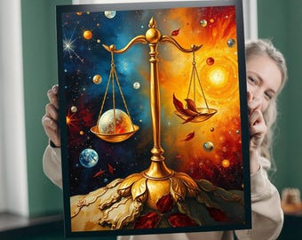 Weegschaal dierenriempuzzel: celestial balance-puzzel, astrologiecadeau