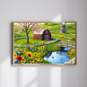 Frühling Bauernhof Puzzle: Malerische Landschaft, Entspannendes Hobby (110-1014 Teile)
