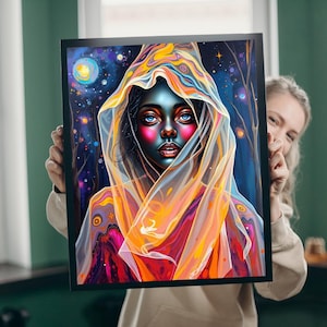 Mystical Witch Portrait Jigsaw Puzzle: Night Woman Art Game
